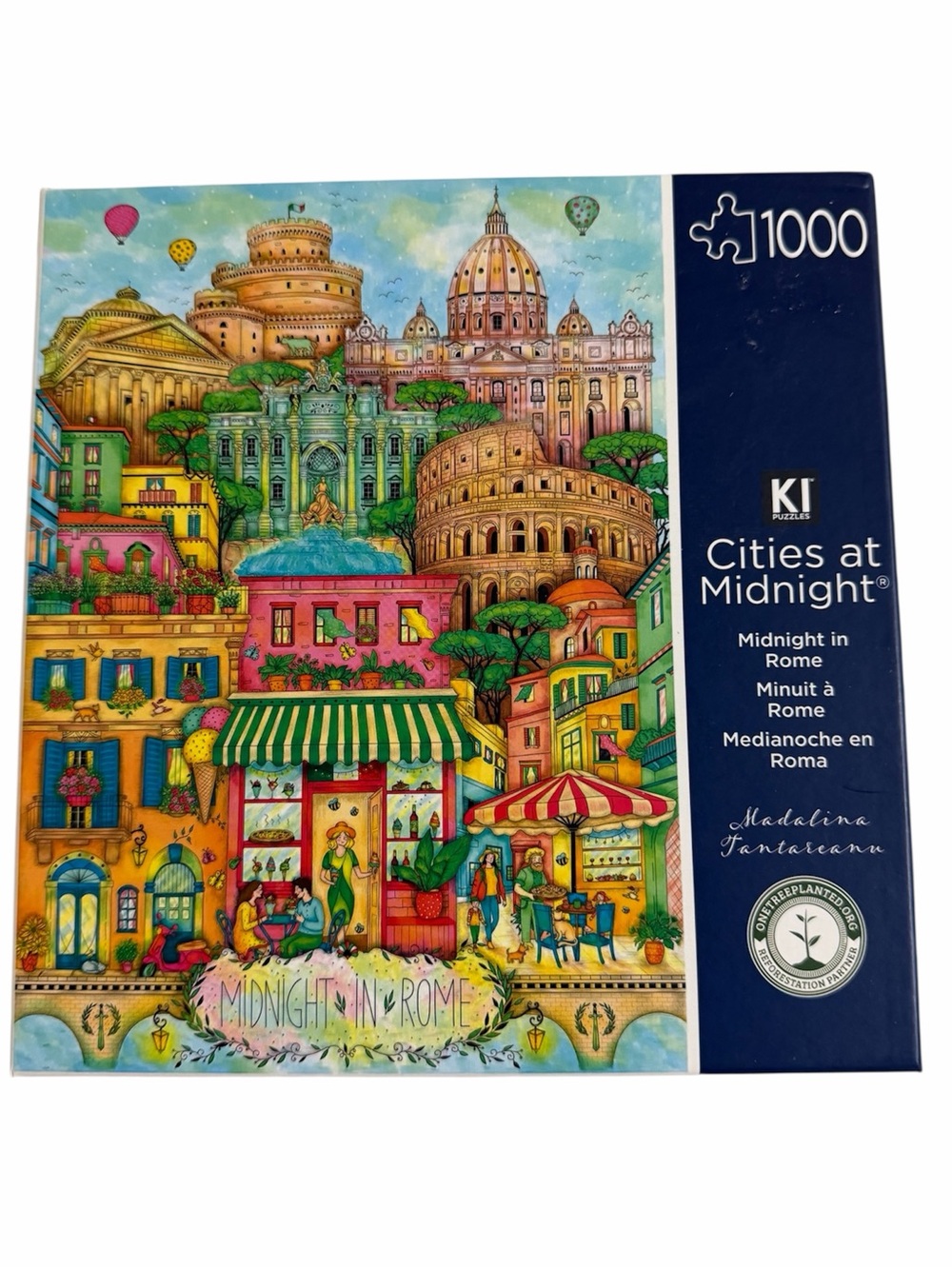 1000pc Cities At Midnight-Rome Puzzle Design By Madalina Tantareanu w/ poster
